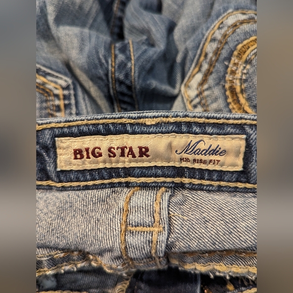 Big Star Jeans Maddie Mid Rise Fit Blue Kids Girls Size 24 - 26"W 21"L - Picture 5 of 7